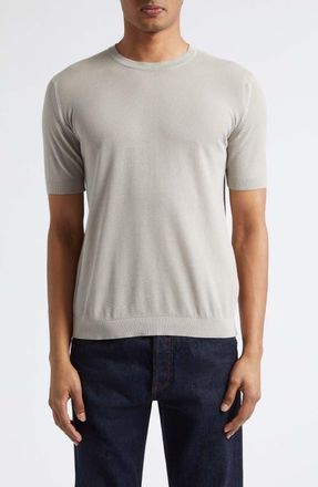 John Smedley Park Cotton Piqu&eacute; T-Shirt in Parchment at Nordstrom, Size Xx-Large