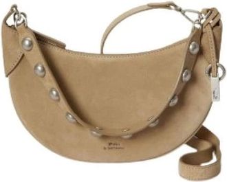 Polo Ralph Lauren Tassen, Dames, Beige, ONE Size, Su&egrave;de, Mini sac banane