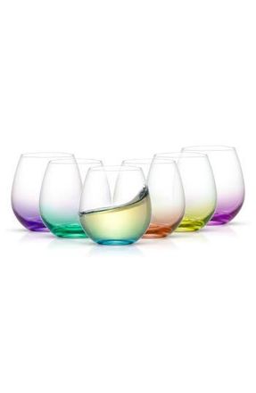 JoyJolt Hue Set of 6 Colored Stemless Wine Glasses in Multi at Nordstrom Rack