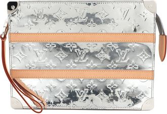 Louis Vuitton Gray Silver Monogram Clutch Bag Pochette (Pre-Owned)