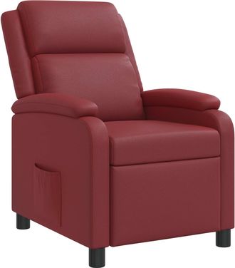 vidaXL Recliner Rojo Vino Cuero Sint&eacute;tico Vidaxl