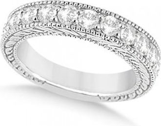 Allurez Antique Diamond Engagement Wedding Ring Band Platinum (1.10ct)