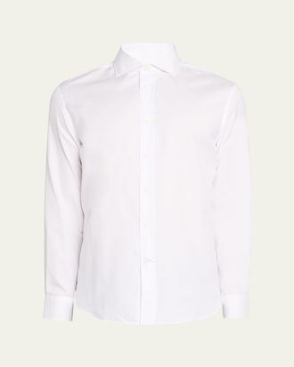 Brunello Cucinelli Mens Solid Cotton Classic Fit Button-Down Shirt