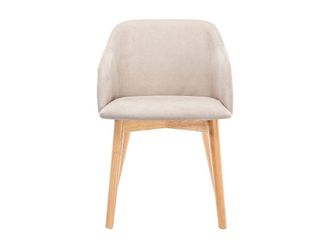 VENTE-UNIQUE.COM Set de 2 sillas poli&eacute;ster crema