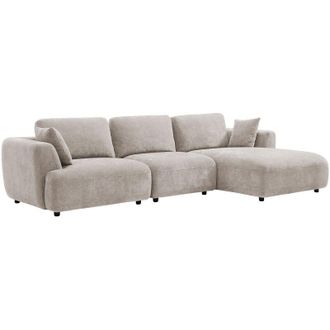 Vente-Unique Divano angolare destro in tessuto beige TINDRALO