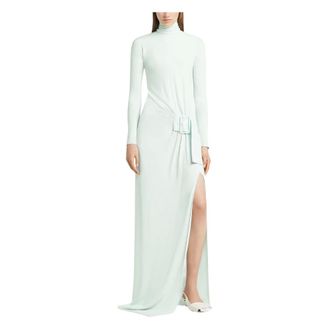 Courr&egrave;ges Gowns, female, Green, Size: S Twisted Crepe Jersey Long Dress