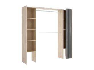 Vente-Unique Armario ropero extensible DORIAN - Ancho 110/180 cm - Color: roble y gris