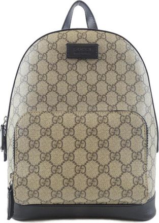 Gucci Beige Black Gg Supreme Backpack (Pre-Owned)