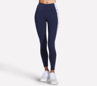 Skechers Leggings SKECHERS GOWALK BLOCK FL HW LEGGING, Damen, Gr. XXL (50/52), N-Gr, coastal breeze, Obermaterial: 88% Nylon, 12% Elasthan, Hosen Leggings, spo