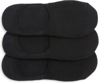 Nordstrom 3-Pack Cotton Blend No-Show Liner Socks in Black at Nordstrom