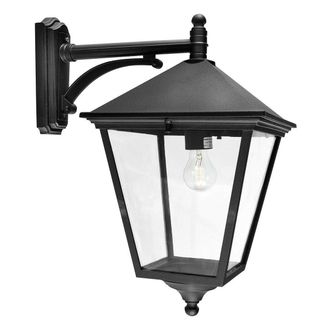 Netlighting Turin Grande 1 Light Outdoor Wall Lantern Light Black IP54 E27