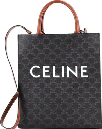 Celine Vertical Cabas Triomphe Coated Canvas Small tote bag - Marrone