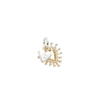 Pandora Radiant Heart Double Dangle Charm - female - Pandora - Necklaces - Yellow - ONE SIZE - Accessories