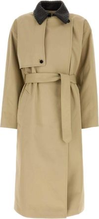 Bottega Veneta Beige Shirt Collar Trench Coat