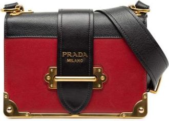 Prada Pre-owned Cross Body Bags, female, Red, Size: ONE SIZE Pre-owned The Cahier Crossbody Bag
