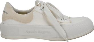 Alexander McQueen Alexander Mcqueen Womens Canvas Deck Skate Plimsoll Lace-Up Sneaker (Authentic Pre-Loved)