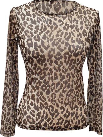 Dolce & Gabbana Leopard-Print Top, Size Int S (Authentic Pre-Loved)