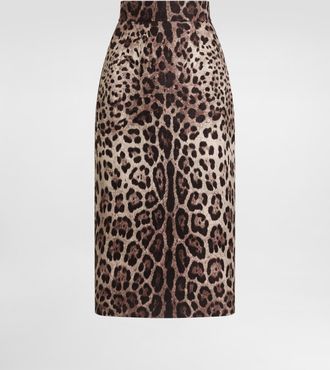 Dolce & Gabbana Leo-print Brocade Skirt - Woman Skirts Animal Print 44