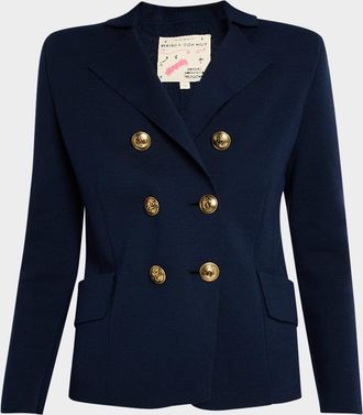 Maison Common Nautical Double-Breasted Merino Knit Jacket