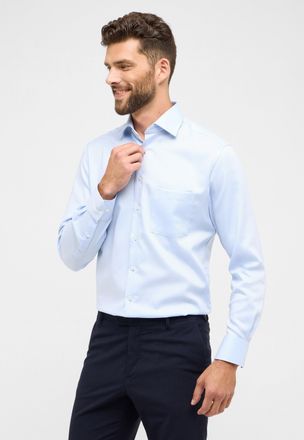 Eterna Langarmhemd ETERNA MODERN FIT, Herren, Gr. 44, Normalgr&ouml;ssen, hellblau, 100% Baumwolle, tailliert, Manschette, Hemden Langarmhemd, NON IRON (b&uuml;gelfrei