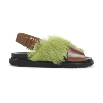 Marni Schoenen, Dames, Veelkleurig, 39 1/2 EU, Leer, Fussbett Sandalen