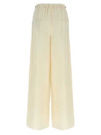 Max Mara Womens White Flax Casual Pants
