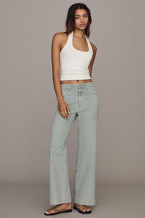 Paige Anessa Braided High-Rise Wide-Leg Jeans
