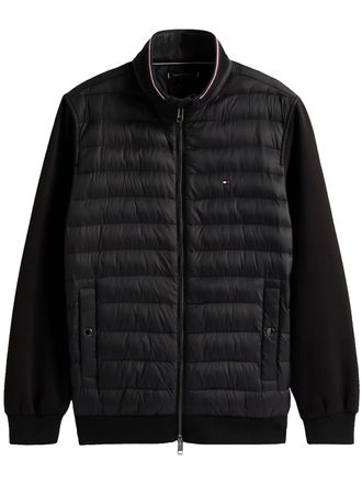 Tommy Hilfiger Quilted Casual Jacket With Stand Collar And Contrasting Stripes