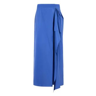 Alberta Ferretti Long skirt with side draping - female - Alberta Ferretti - Maxi Skirts - Blue - L - Skirts