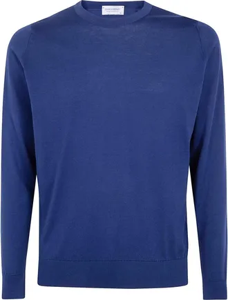 John Smedley Hombre, Jerseys, Azul, Talla: S