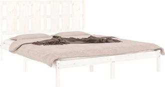 vidaXL Bed Frame without Mattress White 150x200 cm King Size Solid Wood vidaXL