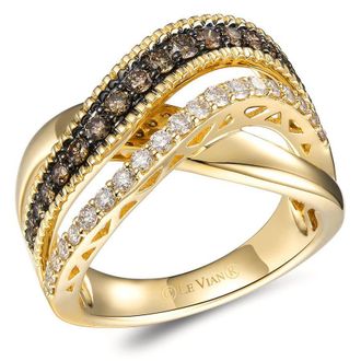 Le Vian Ladies Chocolate Diamonds Rings set in 14K Strawberry Gold
