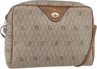 Dior Pre-owned Cross Body Bags, female, Beige, Size: ONE SIZE Pre-owned Vintage Honeycomb Shoulder Bag