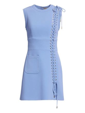 Elie Saab lace-up mini dress - Blu