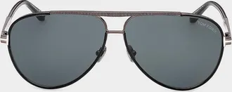 Tom Ford Men & apos;s Rupert 02 63mm Metal & Acetate Aviator Sunglasses