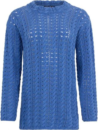 Moorer Kant Trui - Dames - Ronde hals truien - Blauw - XS - Katoen - Truien & Vesten