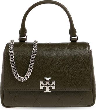 Tory Burch Mini Charlie Quilted Top-Handle Crossbody - Dames - Handtassen - Groen - ONE Size - Leer - Tassen