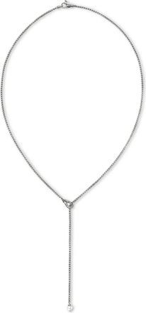 John Hardy Collana Surf Y in argento sterling con diamanti e perle