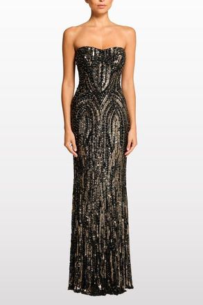 Jenny Packham Euphoria Sequin-Embellished Strapless Dress in Liquorice at Nordstrom, Size 10 Uk