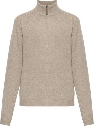 Sease Maglione in Cashmere con Mezza Zip - - Knitwear - Uomo - Beige - M