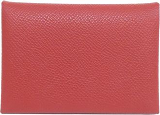 Hermès Red Color Epsom Leather Coin Purse/Coin Case (Pre-Owned)