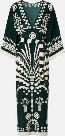 Eres Belted printed silk kaftan
