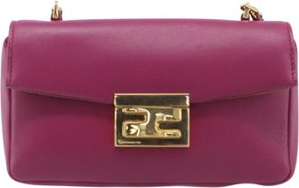 Fendi Be Baguette Flap Leather Pink Leather Handbag (Pre-Owned)