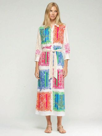 Vilagallo Shirt Midi Dress In Tropical Bamboo