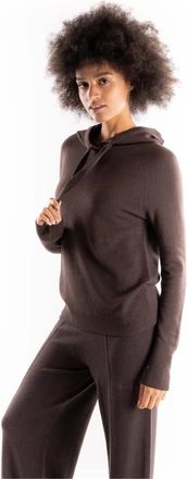 Hinnominate Hooded Raglan Sweater - Dames - Ronde hals truien - Bruin - M - Polyester - Truien & Vesten
