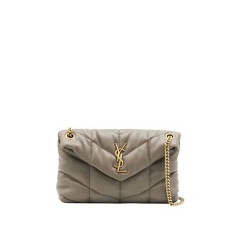 Saint Laurent Puffer Small - female - Saint Laurent - Shoulder Bags - Gray - ONE SIZE - Bags