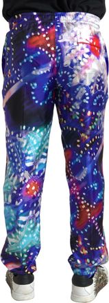 Dolce & Gabbana Mens Printed Silk Joggers Multicolor