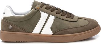 Xti Mens Lace-Up Canvas Casual Sneakers In Khaki