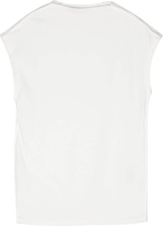 Closed straight-neck tank top - women - Organic Cotton/Spandex/Elastane - L - White