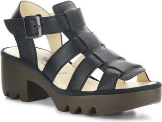 FLY London Terf Lug Sole Sandal in Black at Nordstrom, Size 10-10.5Us